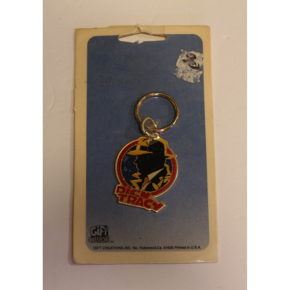 Vintage Dick Tracy Metal Enamel Keychain By Gift Creations New old stock 1990